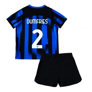 Inter Milan Denzel Dumfries #2 Domaci Dres za Dječji 2023-24 Kratak Rukavima (+ kratke hlače)